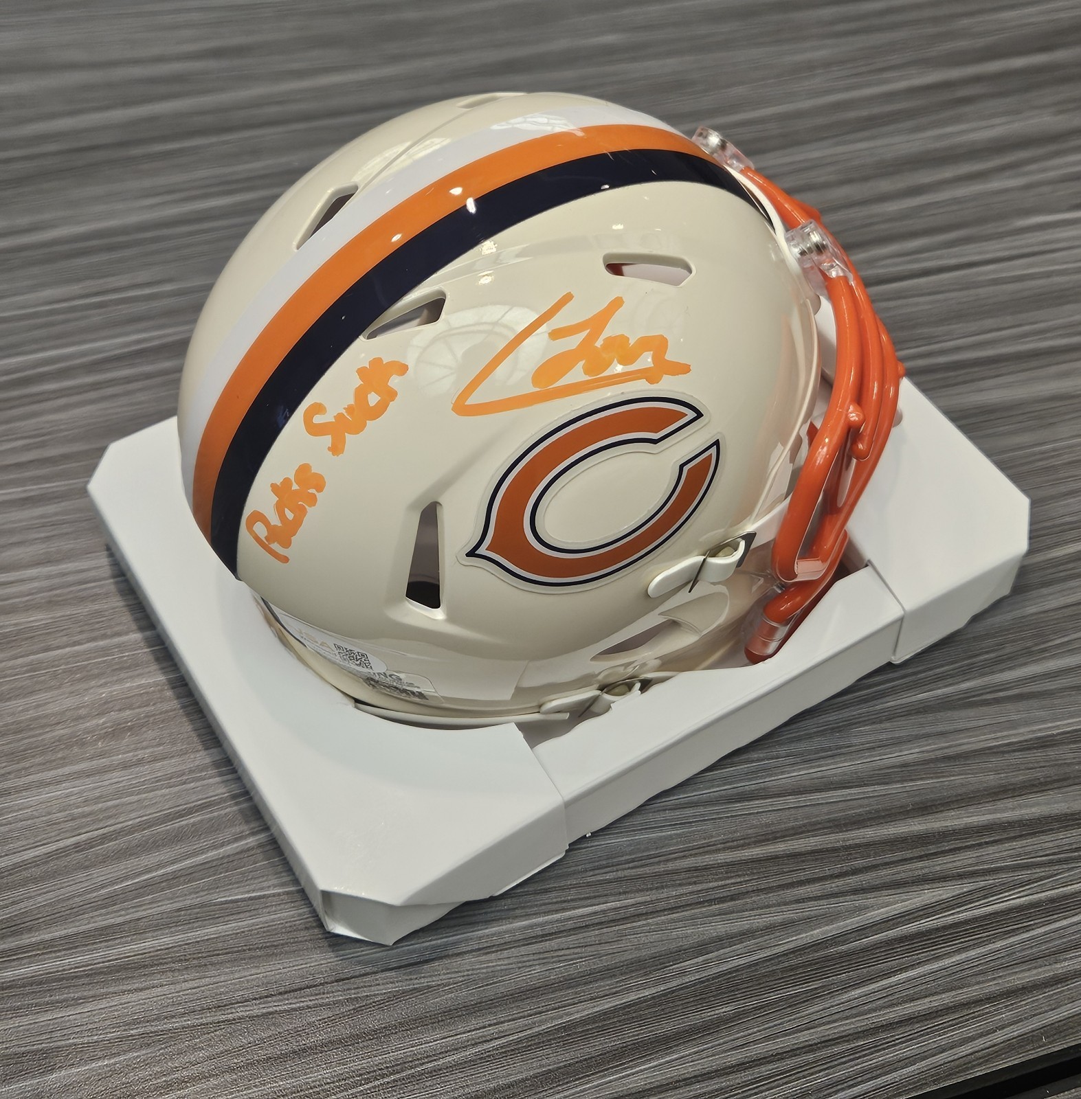 Colston Loveland Signed Chicago Bears Retro Speed Mini Helmet “Packs Suck” JSA