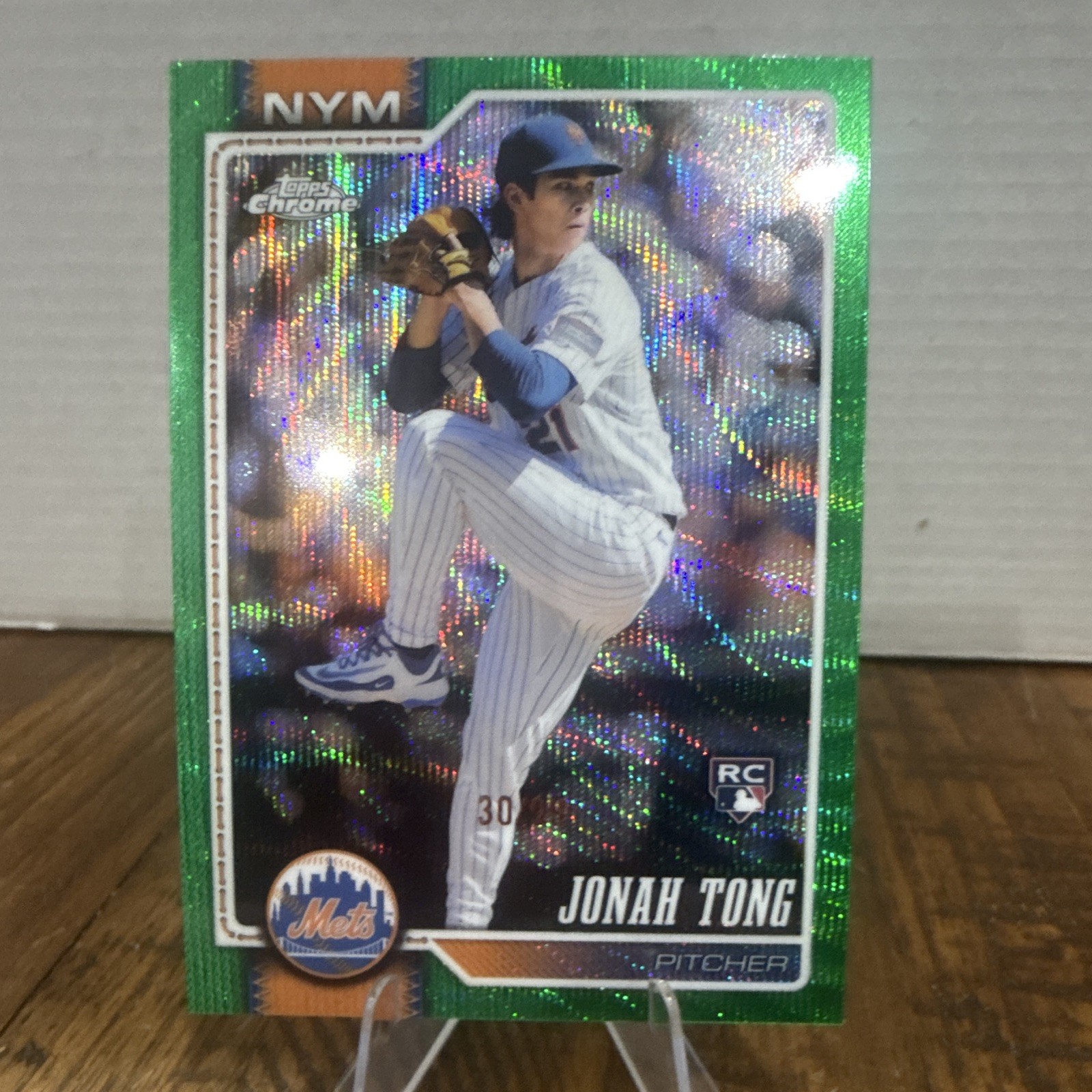 2026 Topps Chrome Jonah Tong RC Green Wave Refractor 47/99
