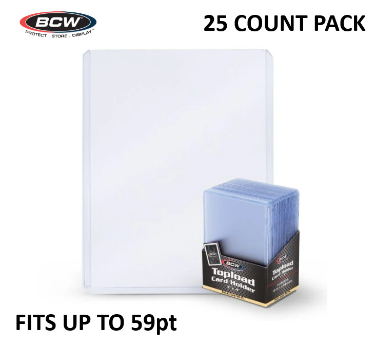 BCW (New) 59pt Thick Card Top Loader – 1 Pack (25ct) For Thick/Patch Oversized