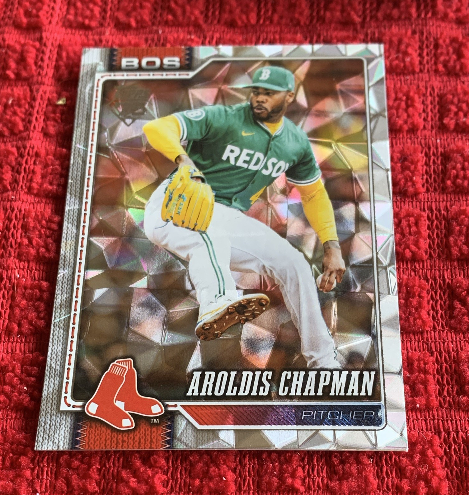 Topps 2024 Aroldis Chapman Boston Red Sox Foil Parallel Baseball Card #656