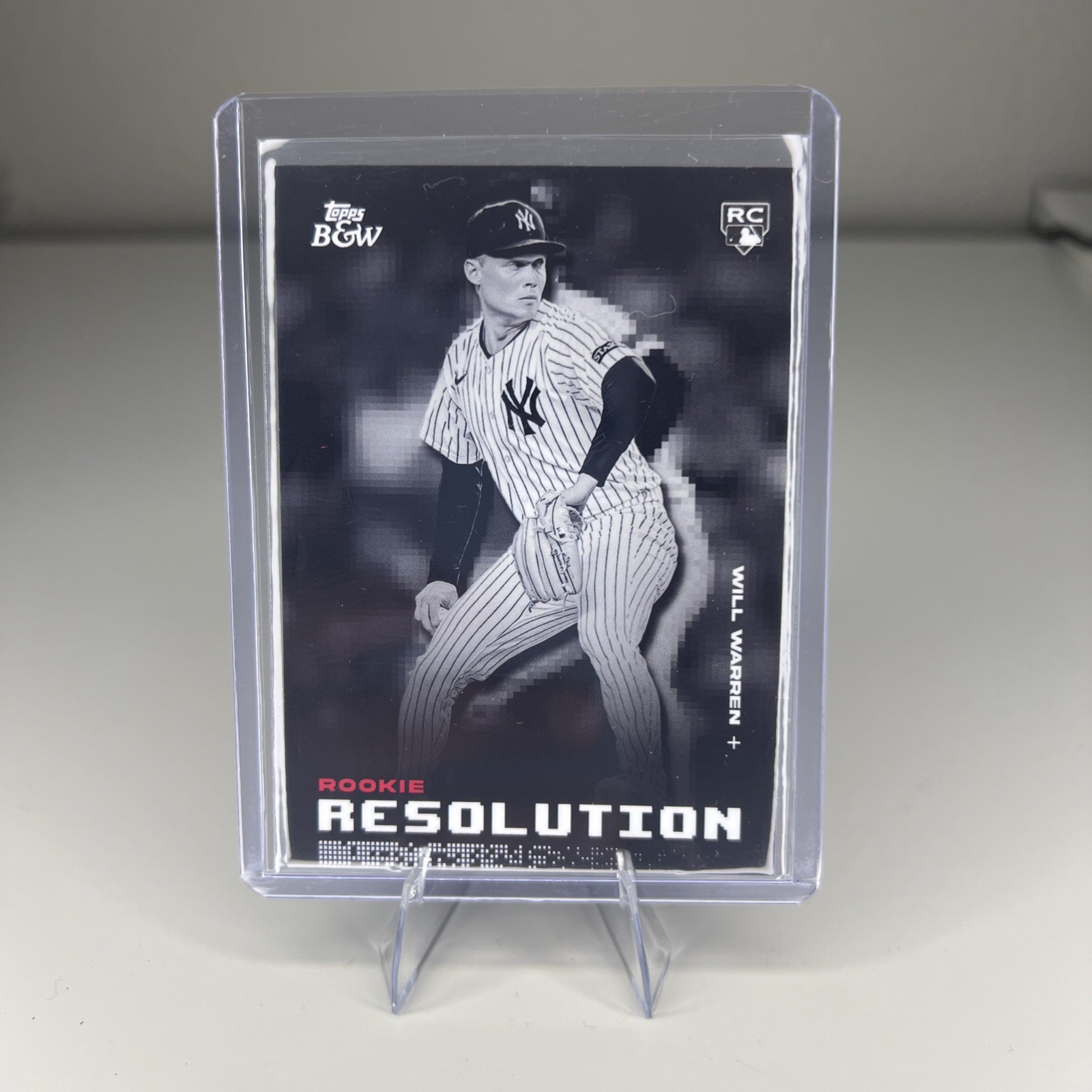 2025 Topps Black & White Will Warren RC Rookie Resolution New York Yankees #RR5