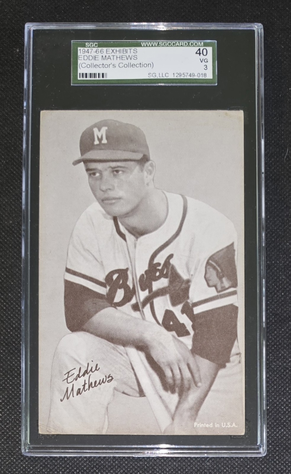 EDDIE ED MATHEWS SGC 3 1947-66 Exhibits Milwaukee Braves
