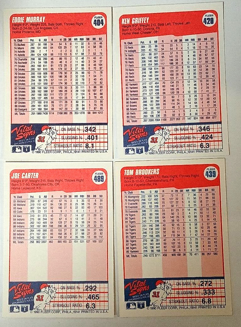 1990 Fleer Baseball, #401-600, You Pick, COMPLETE YOUR SET!!