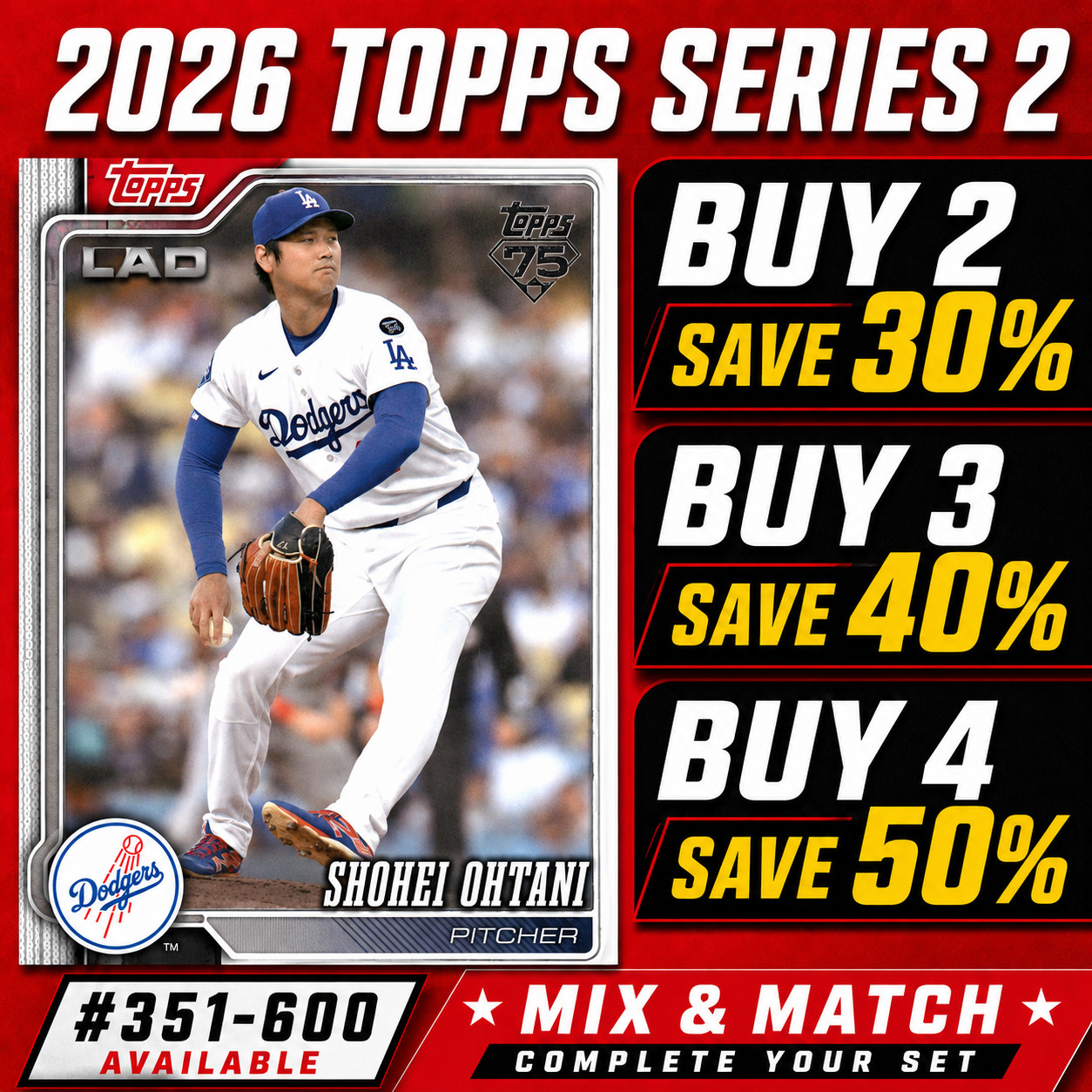 2026 Topps Series 2 Baseball Base Singles #351-600 You Pick Complete Your Set