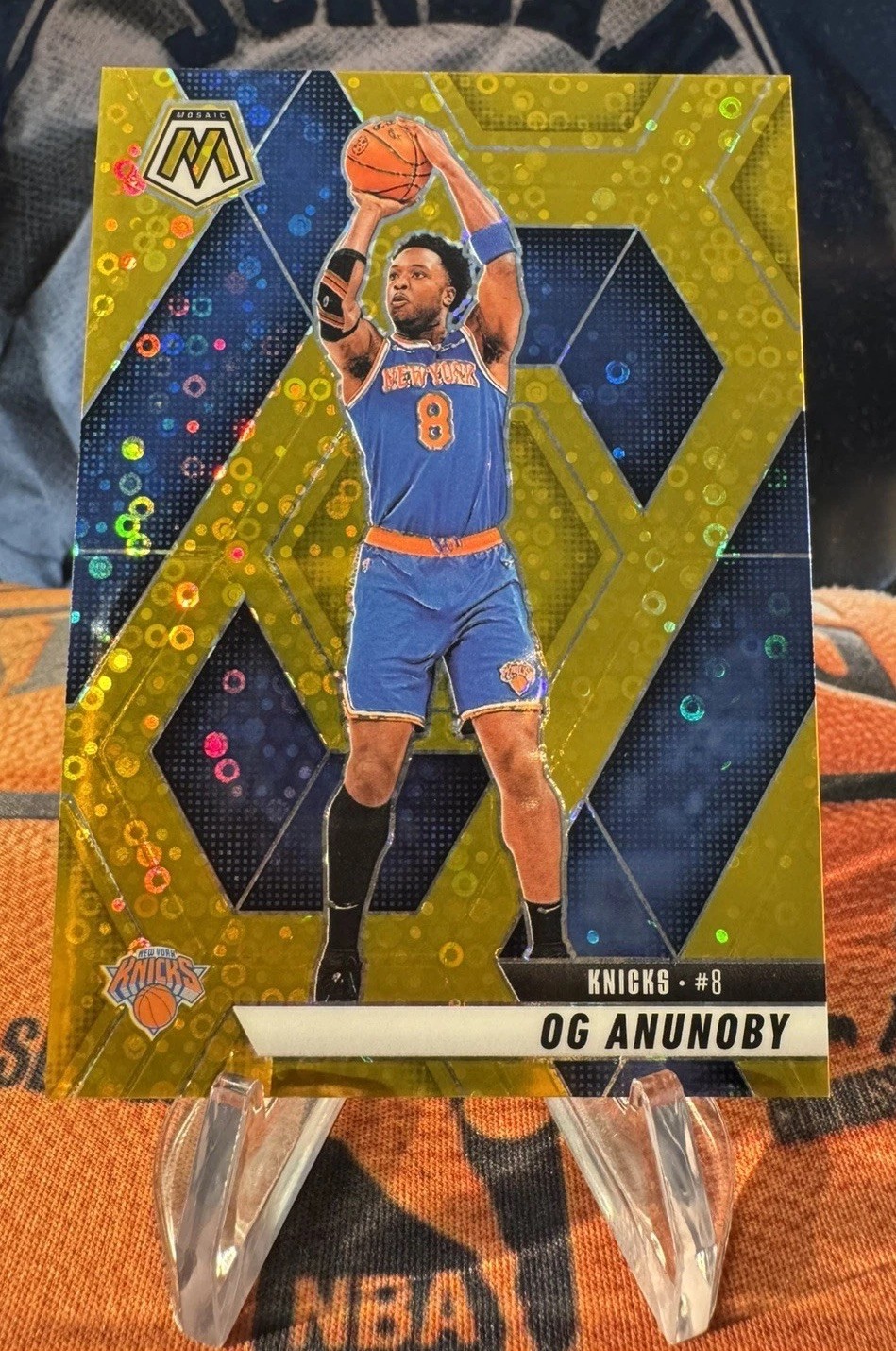 2024-25 Panini Mosaic #123 OG Anunoby Fast Break Gold 01/10 New York Knicks