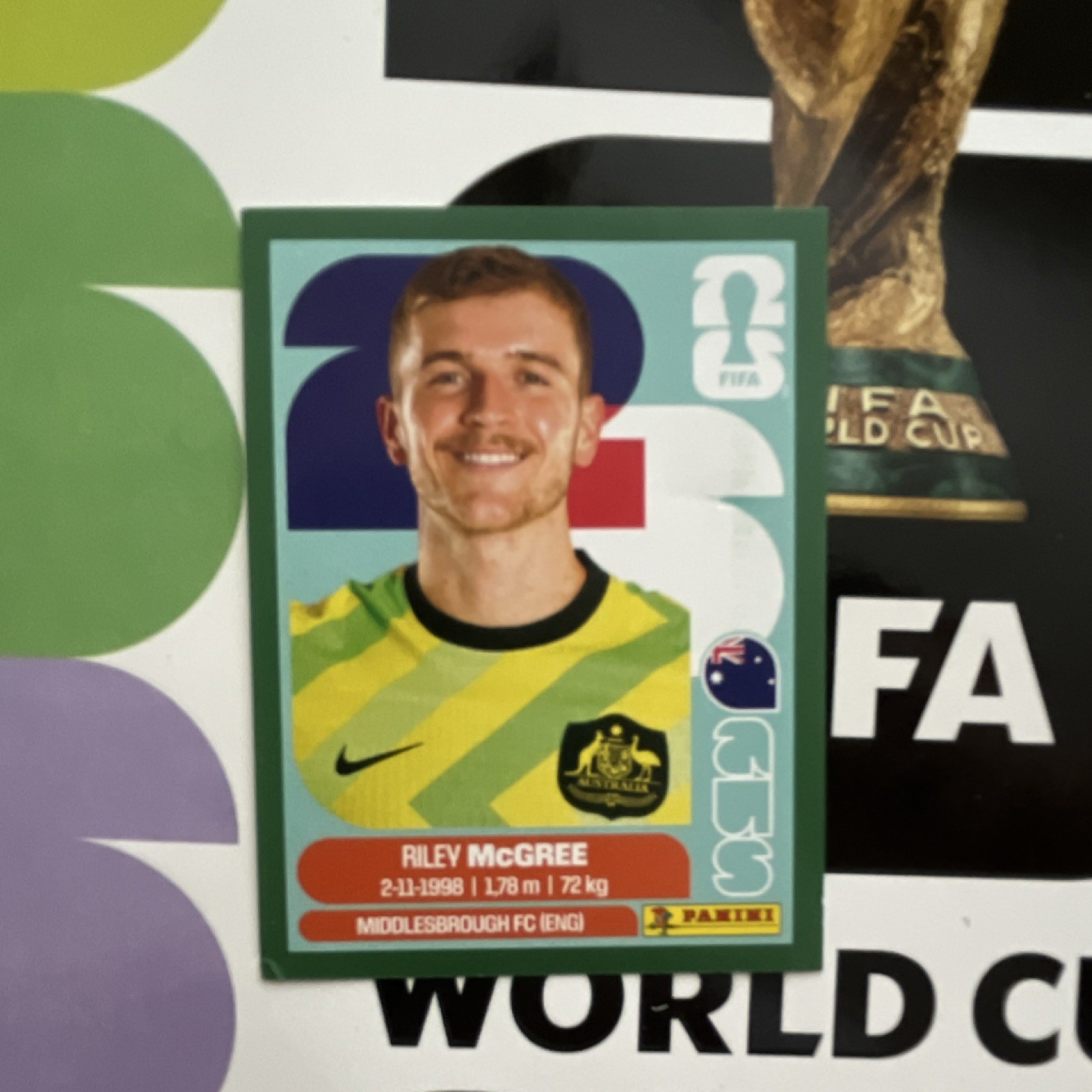Panini FIFA World Cup 2026 AUS 12 Riley McGree Australia Player Portrait Sticker
