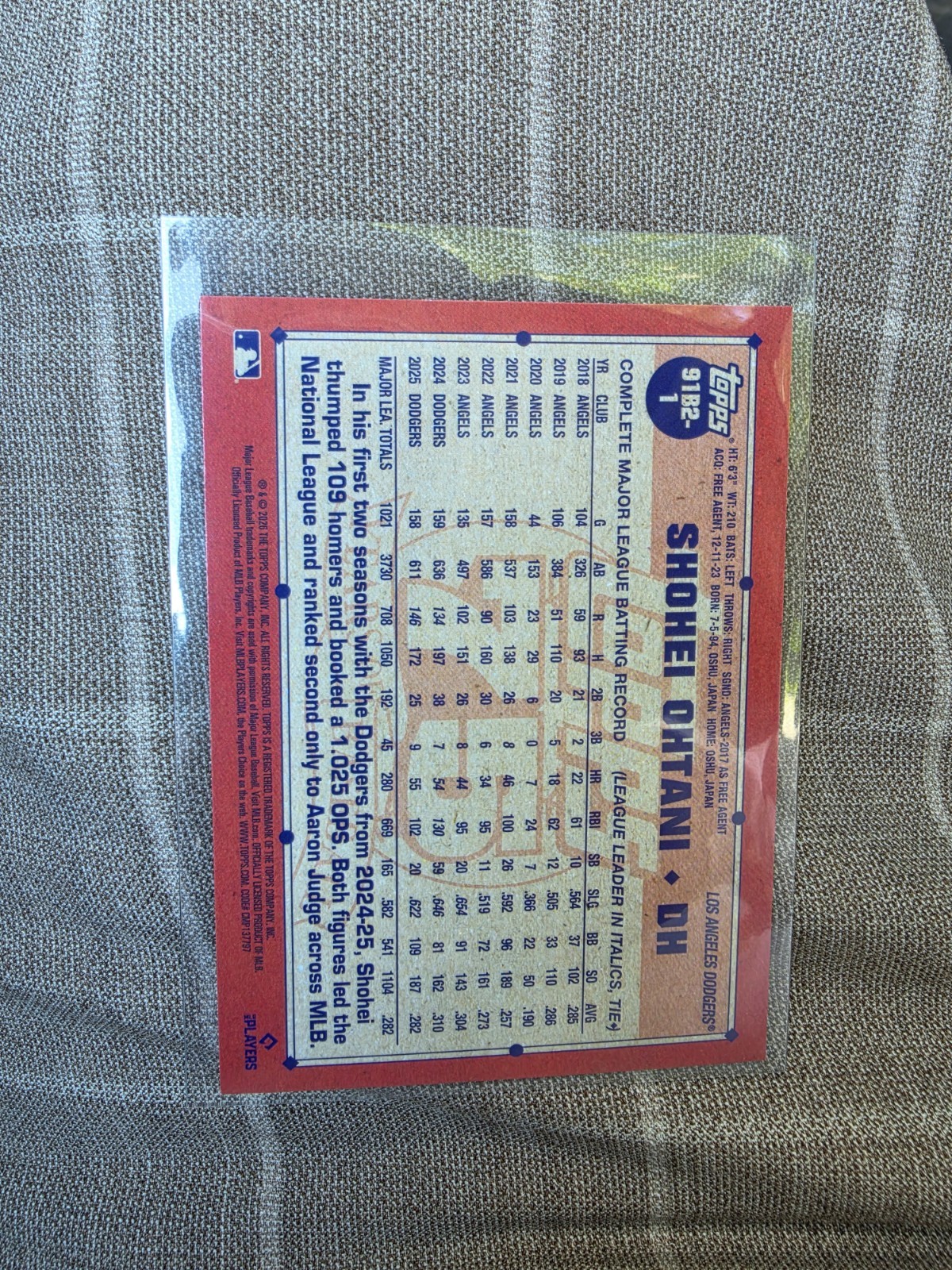 2026 Topps Series 2 1991 All Star Insert Shohei Ohtani Pink Crackle 91B2-1