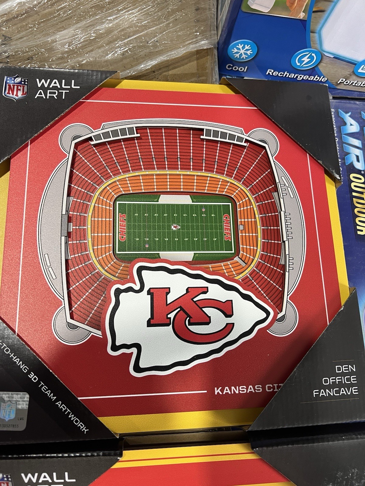 Kansas City CHIEFS 4 Pack Of Fan Cave Wood NFL 3D Wall Sign KC CHIEFS WALL ART
