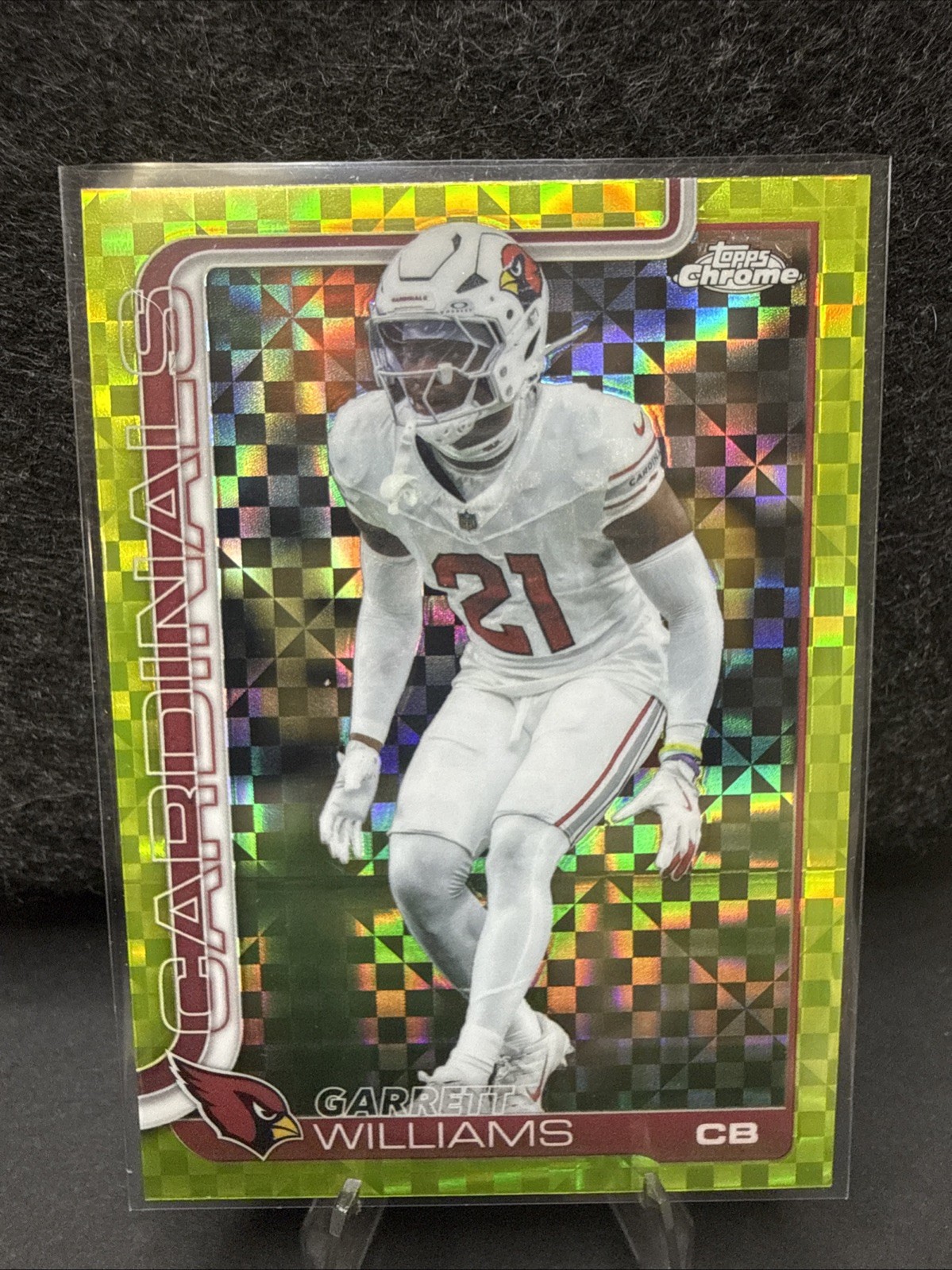 2025 Topps Chrome Garrett Williams LIME GREEN X-FRACTOR #6 Arizona Cardinals