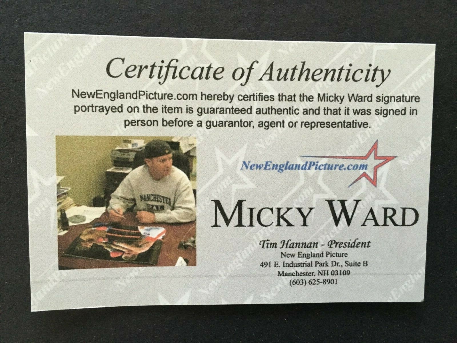 MICKY WARD AUTOGRAPHED 8 X 10 THE FIGHTER PHOTO WITH C.O.A.
