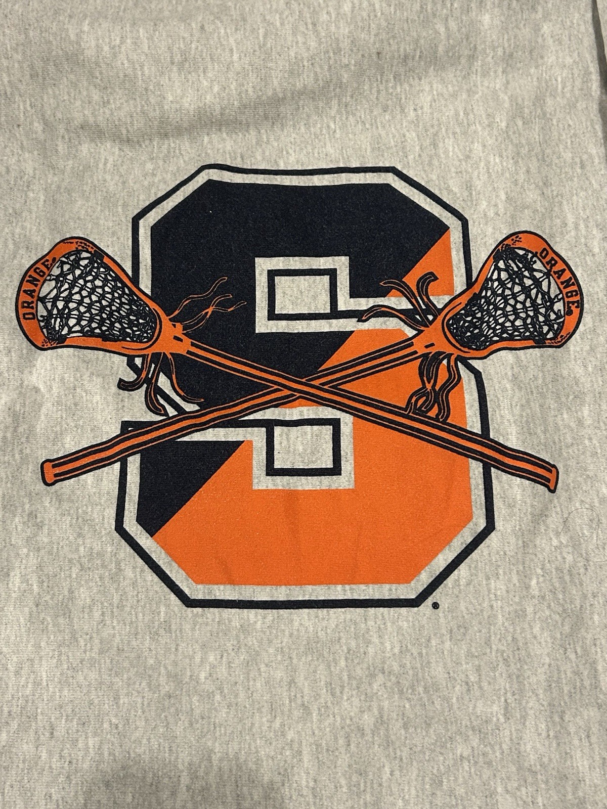 Syracuse Orange Hoodie Mens Large Gray NCAA Lacrosse Champion Reverse Weave