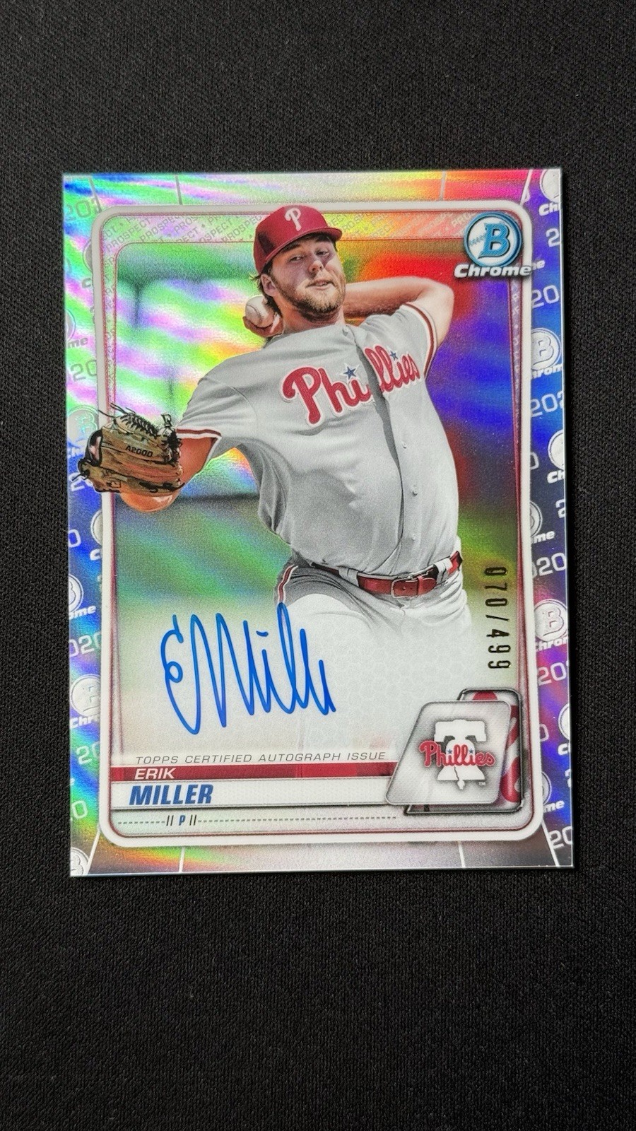 2020 Bowman Chrome Erik Miller CPA-EM Refractor Auto SP /499