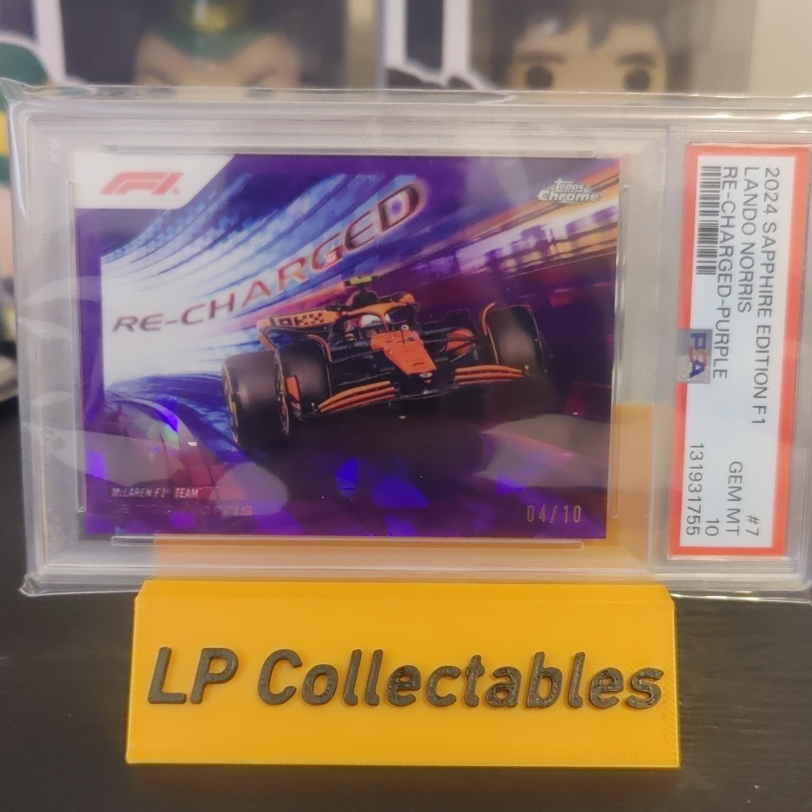 Topps 2024 Sapphire F1 Lando Norris Re-Charged Purple RECH-7 /10 PSA 10 (Pop 1)