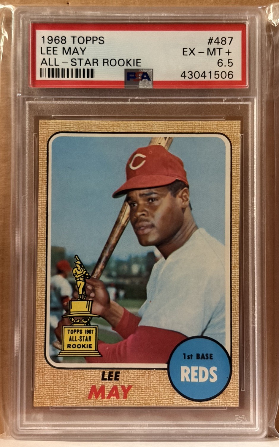1968 TOPPS ALL-STAR ROOKIE #487 LEE MAY PSA 6.5