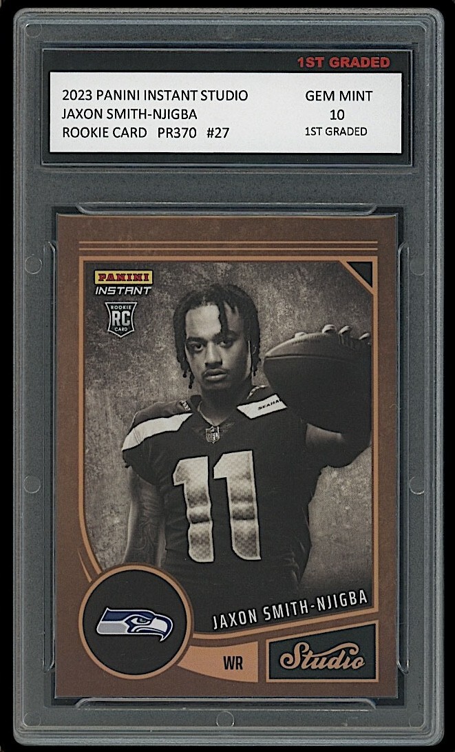 Jaxon Smith Njigba 2023 Panini Instant Studio #27 NFL Rookie Card 1st Graded 10
