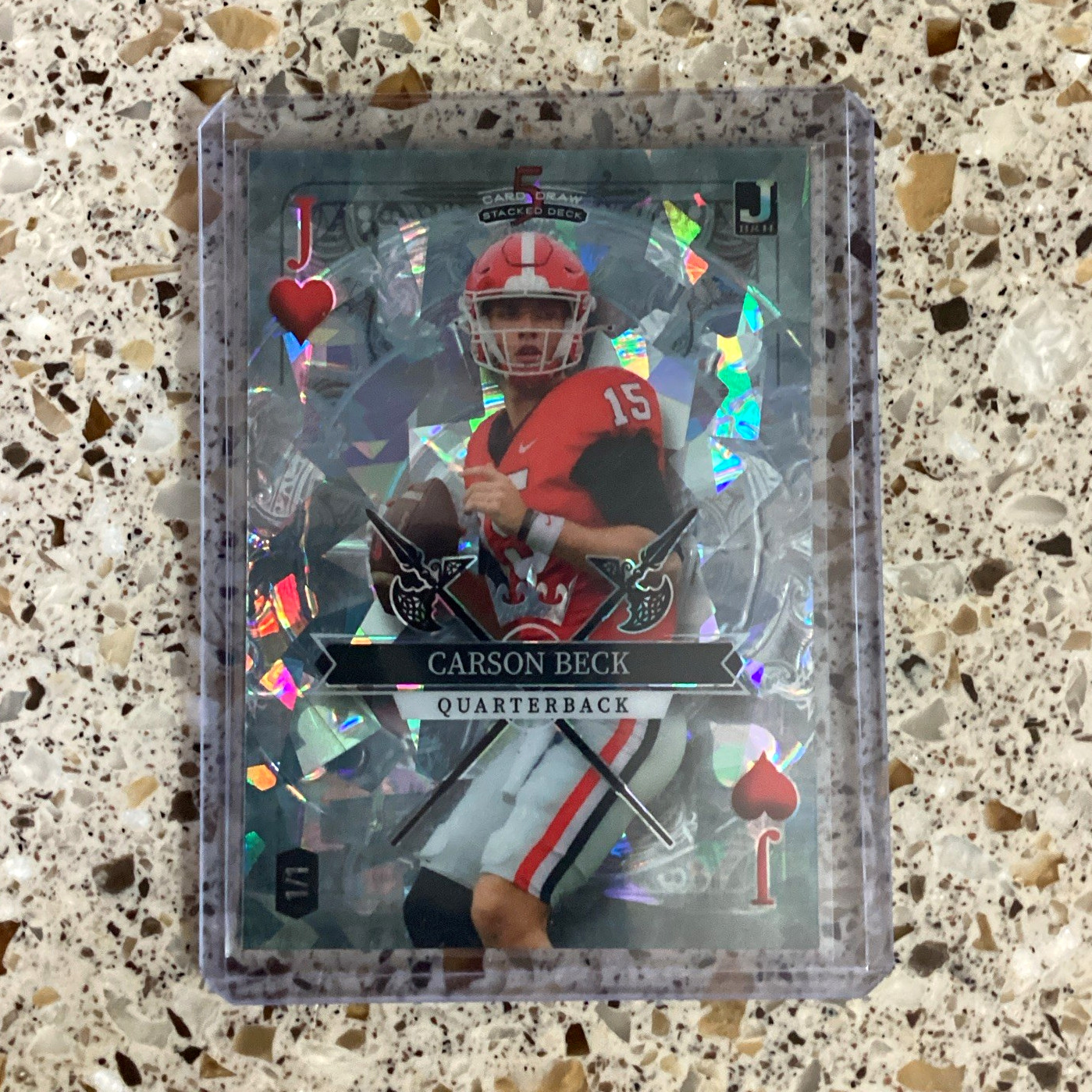 Wild Card 2023 5 Card Draw Stacked Deck Carson Beck Georgia SD-CB Holo-Lux