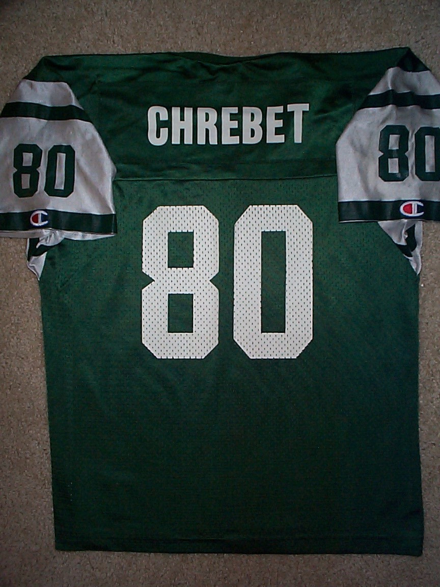 *IRREGULAR* New York NY Jets WAYNE CHREBET nfl Jersey YOUTH KIDS BOYS (L-LARGE)