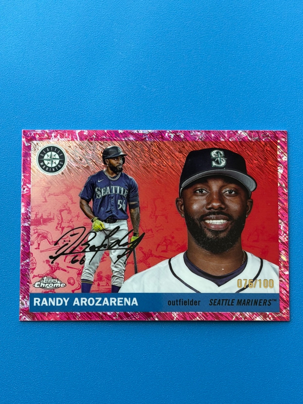 2025 Topps Chrome Platinum Randy Arozarena Fuchsia Shimmer /100