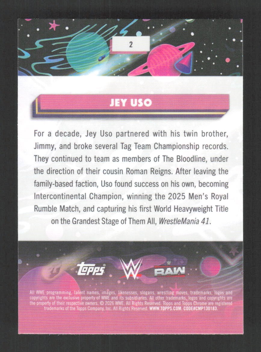 Jey Uso 2026 Topps Chrome Cosmic WWE #2