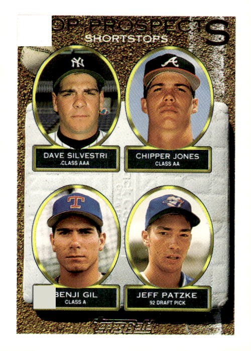 1993 Topps #529 Dave Silvestri / Chipper Jones / Benji Gil / Jeff Patzke Gold