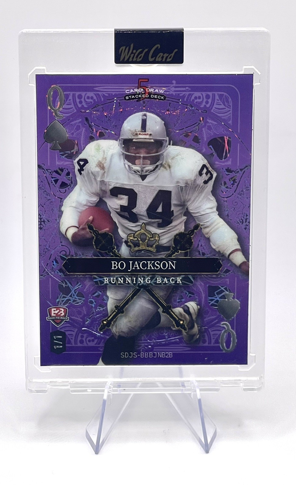 ? Bo Jackson Brian Bosworth 1/1 Dual Sided B2B 5 Card Draw Purple Foil?