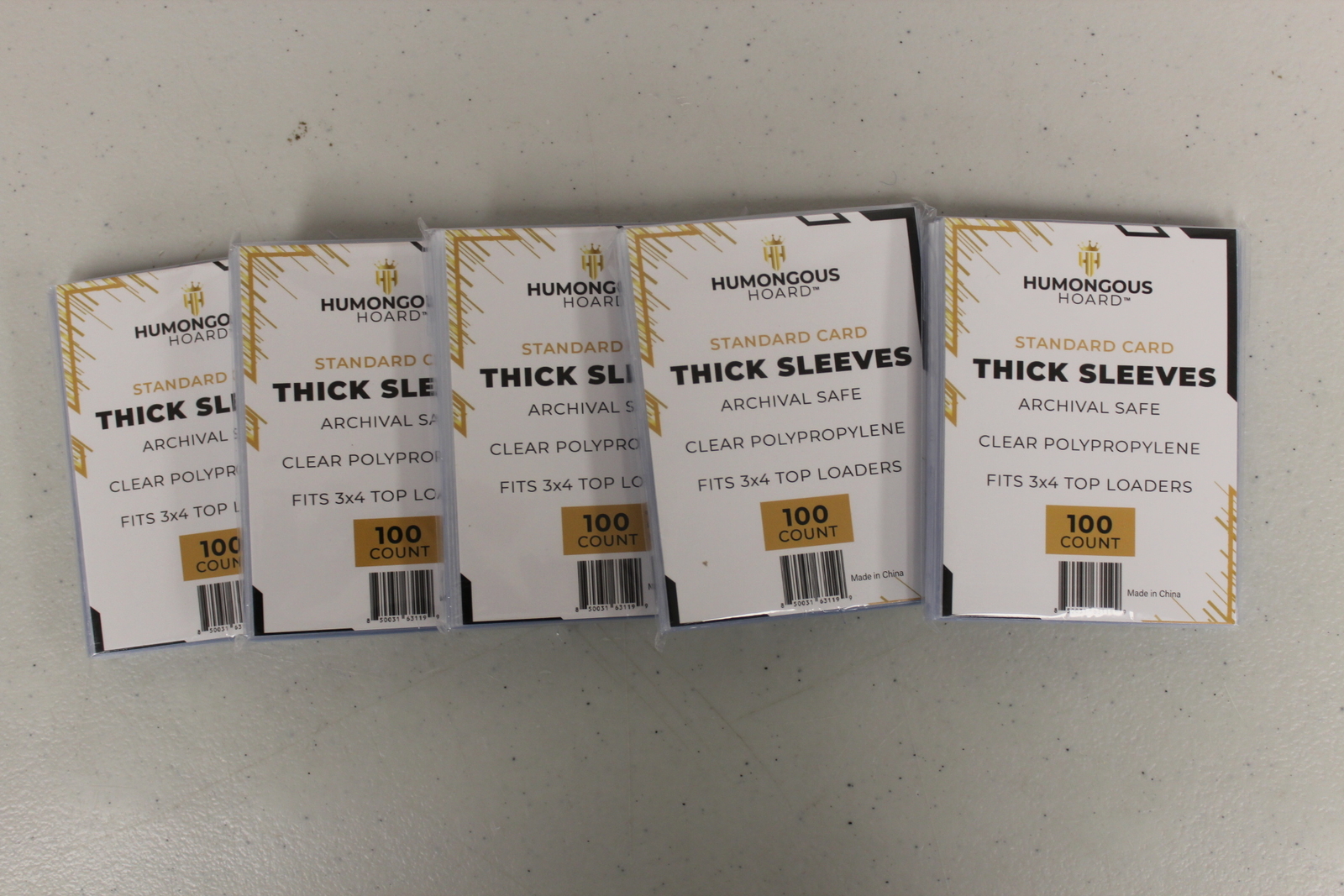 (500) Humongous Hoard Thick Card Sleeves up to 130 Points – 5 Packs of 100