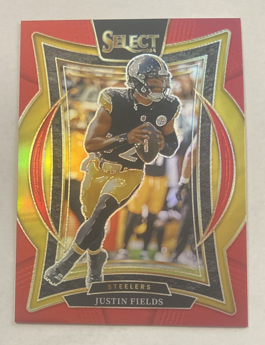 2024 Panini Select #d /99 Red Prizm SP Insert Justin Fields Chiefs