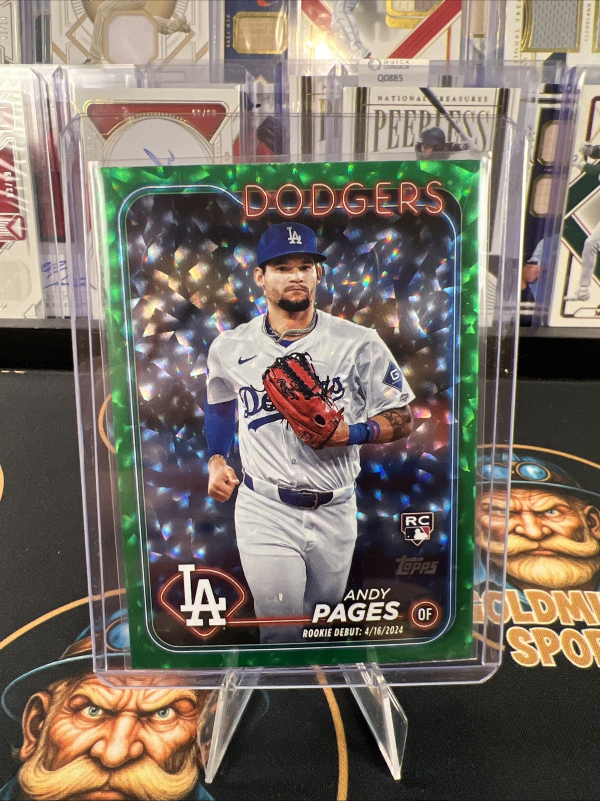 2024 Topps Update Rookie Debut Andy Pages #US108 Green Crackle Foilboard /499 RC