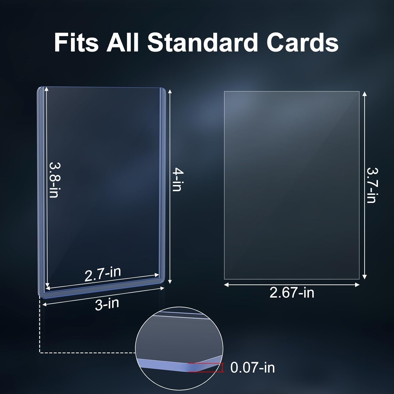 Versatile Card Protector Set, 100 Hard and Soft Sleeves for All Collectibles