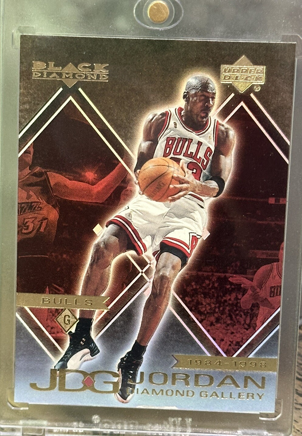 Michael Jordan Card REFRACTOR RAINBOW HOLO FOIL RARE INSERT BULLS JERSEY #23
