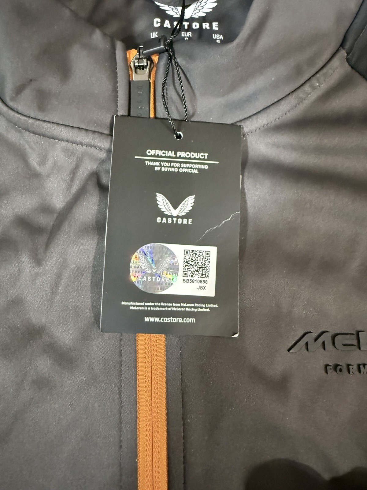 McLaren F1 Team Active Dualbrand Softshell Jacket black Grey Small NWT