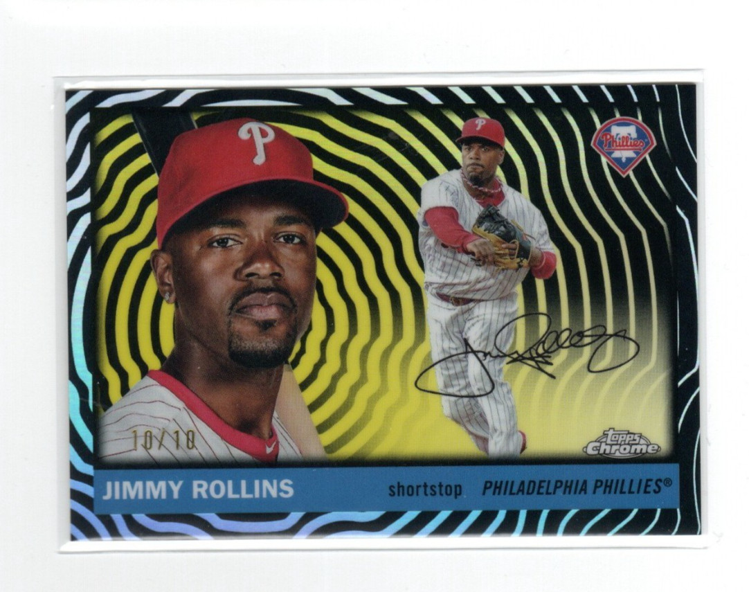 JIMMY ROLLINS 2025 Topps Chrome Platinum BLACK REFRACTOR VIBRATIONS 10/10