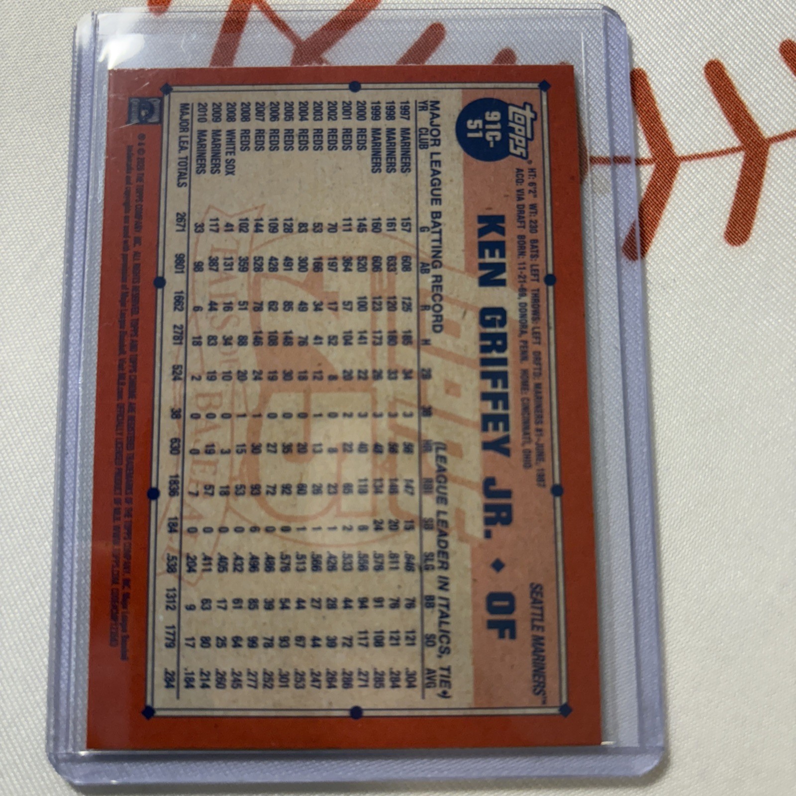 2026 Topps 1991 Baseball Chrome Silver Pack 91C-51 Ken Griffey Jr., Seattle Mari