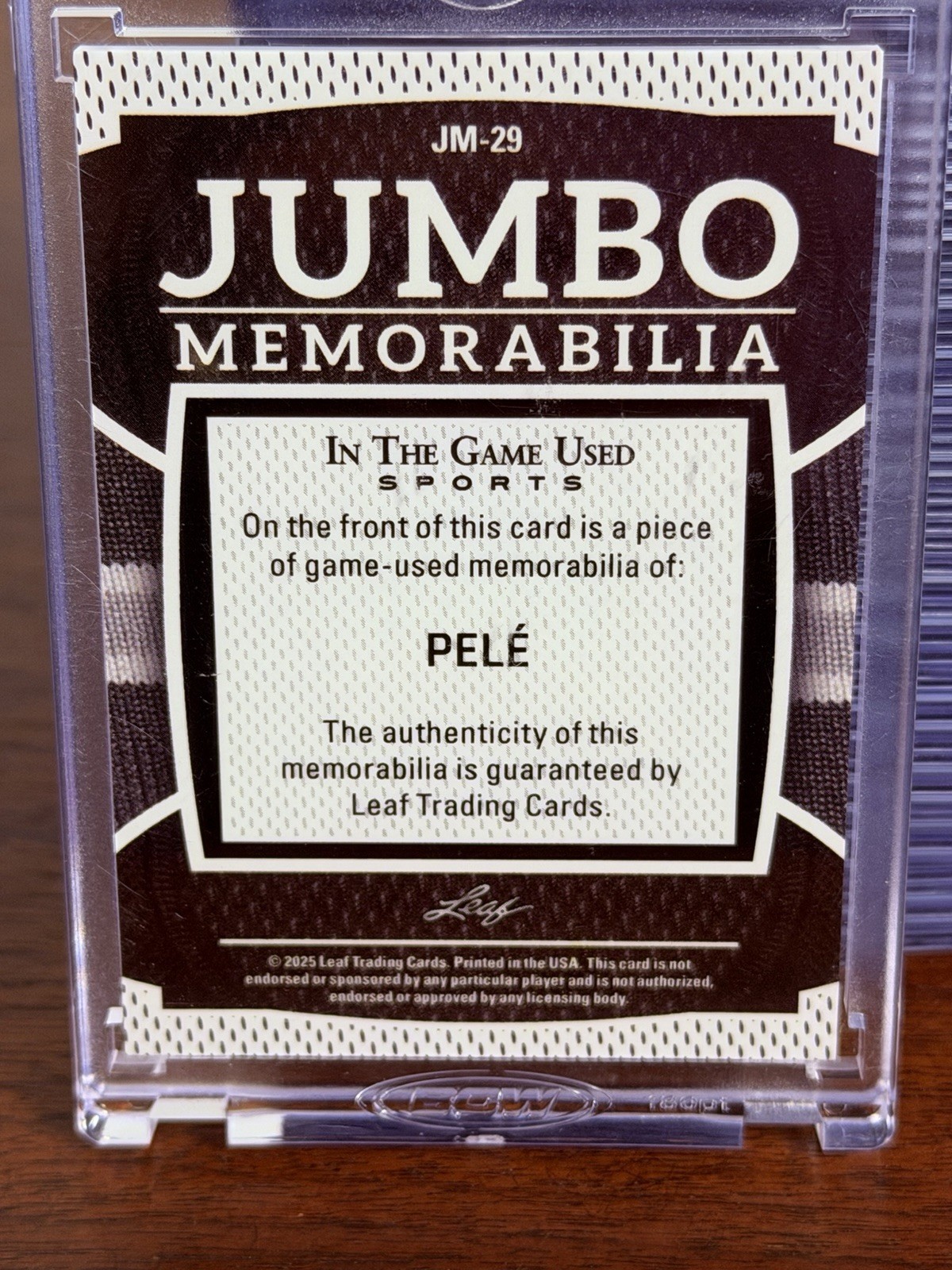 Pele In The Game Used Jumbo Patch Leaf. /8