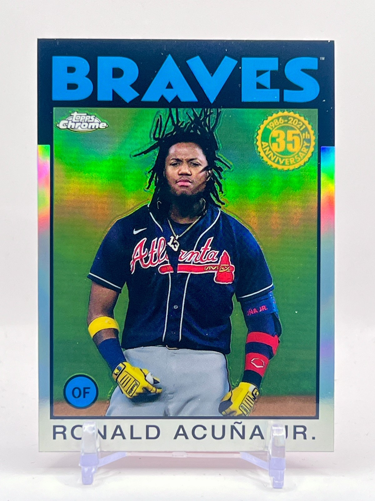2021 Topps Chrome Ronald Acuna Jr Refractor insert #86BC-3 Atlanta Braves