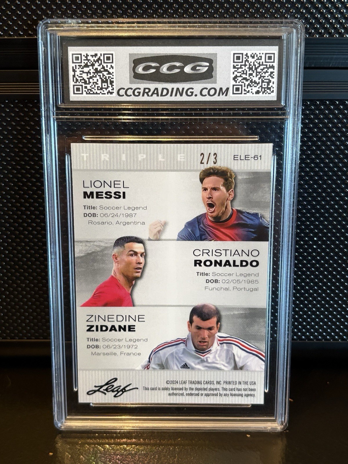 Leaf 2024 Metal ORANGE LASER 2/3 Exclusive Legends ELE-61 Messi Ronaldo Zidane