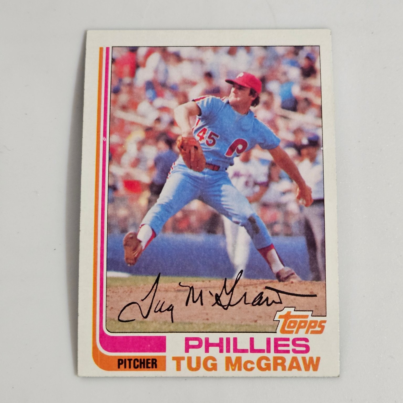 Tug McGraw Phillies 1982 Topps #250 Baseball Card