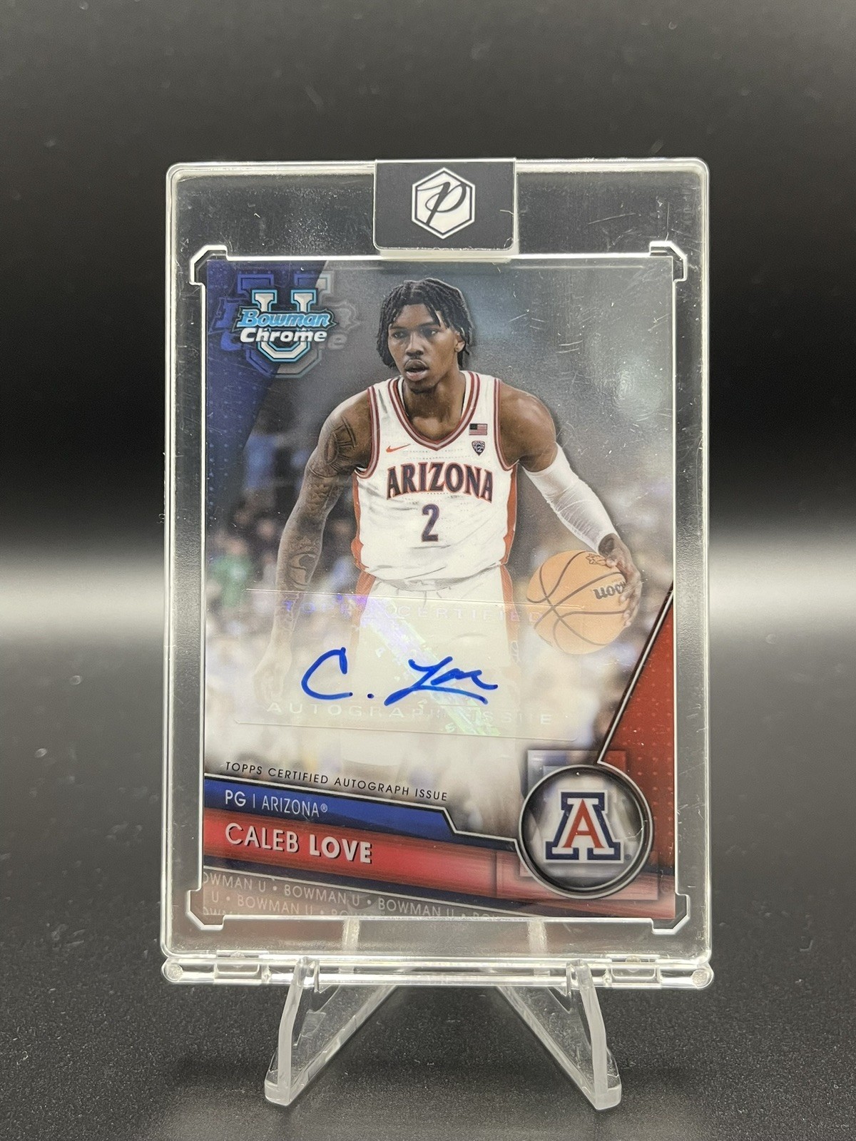 2024 Topps Bowman Chrome U – Caleb Love RC Auto BCPA-CLO Arizona Wildcats Rookie