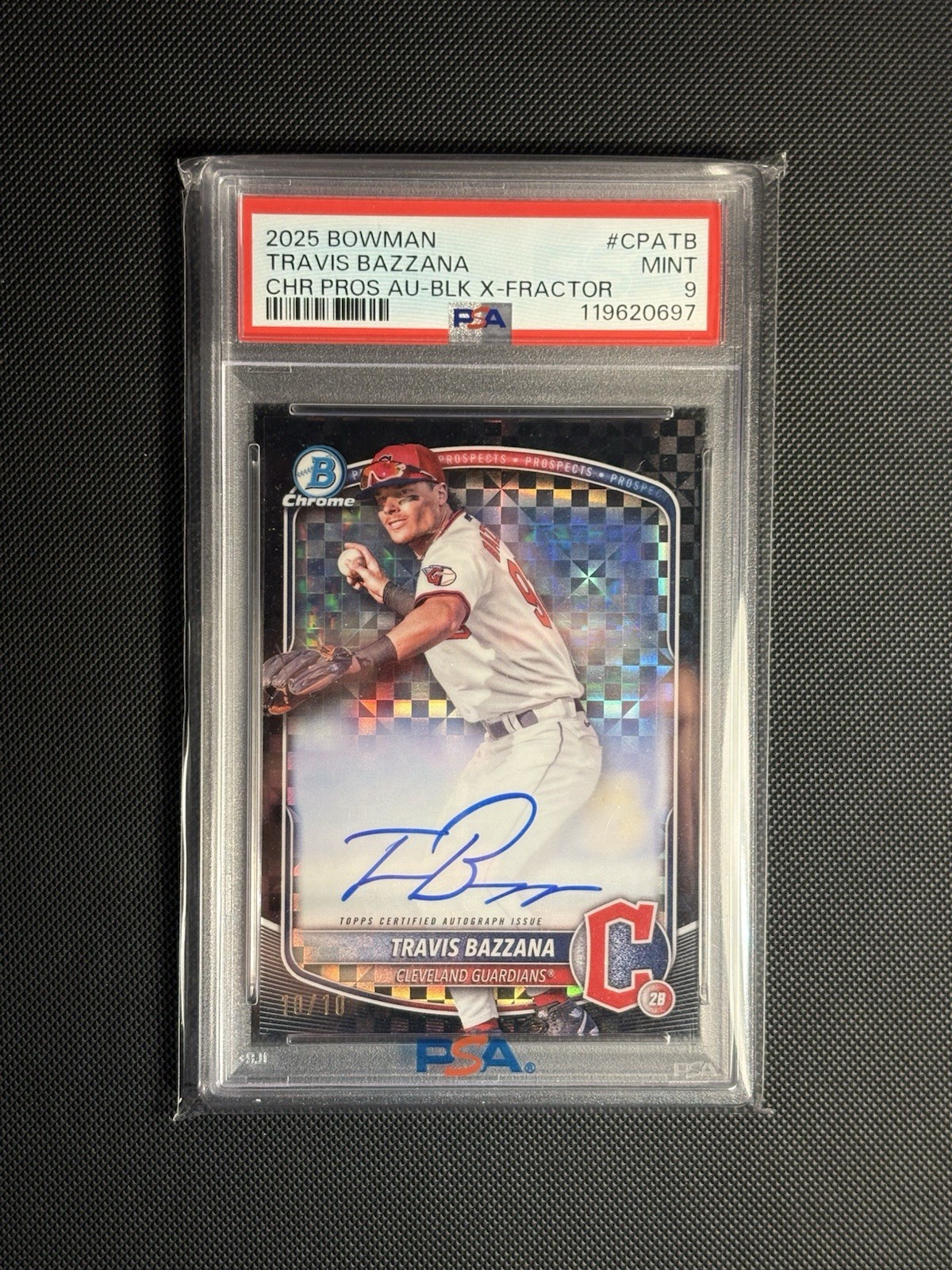 Travis Bazzana 2025 Bowman Black X-Fractor Auto 10/10 PSA 9 #CPA-TB ebay 1/1!