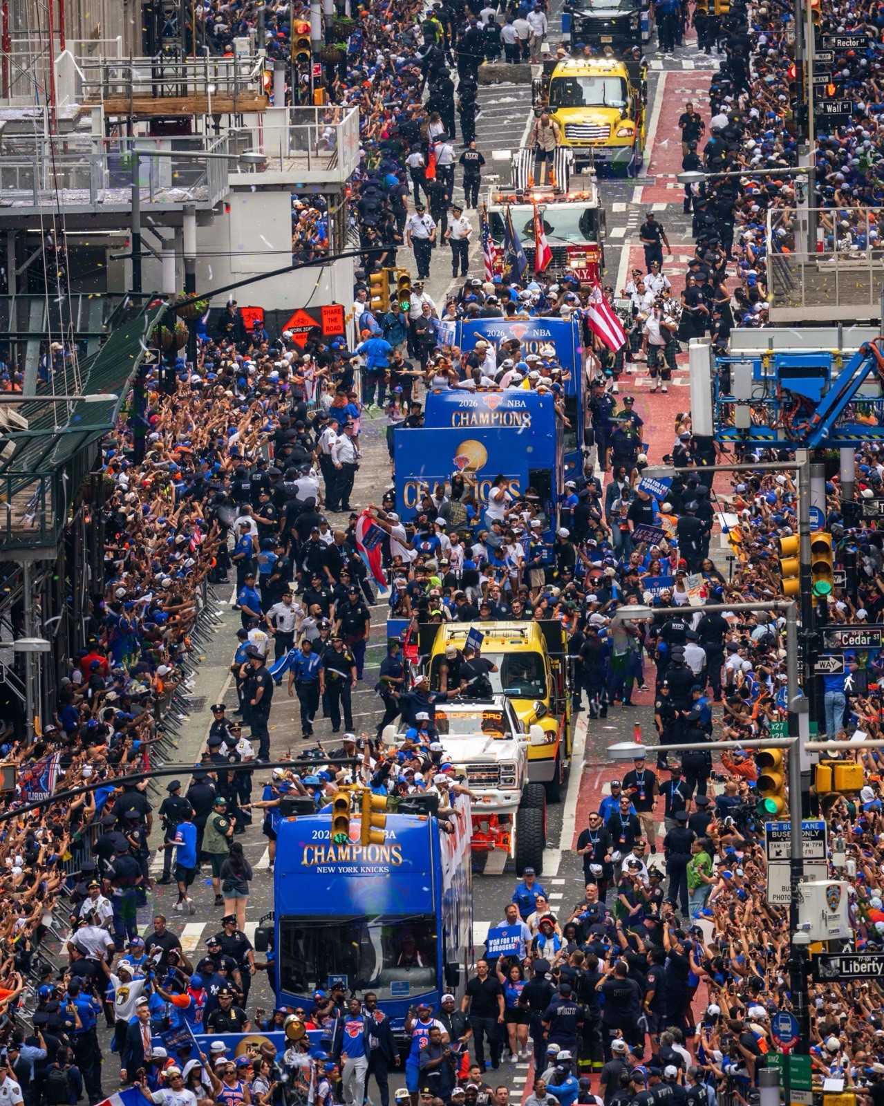 8×10 Photo 2026 New York Knicks NBA Champions Parade – Brunson, Towns, Hart