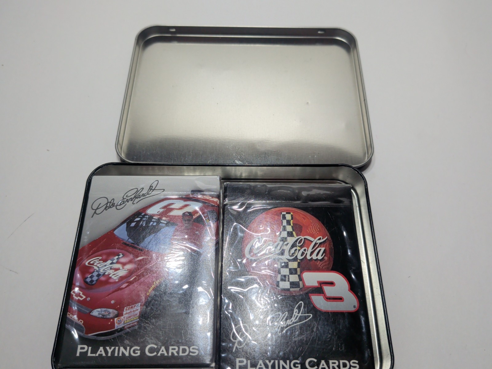 Coca-Cola NASCAR Dale Earnhardt Playing Cards Tin Set Modern (1970-Now)