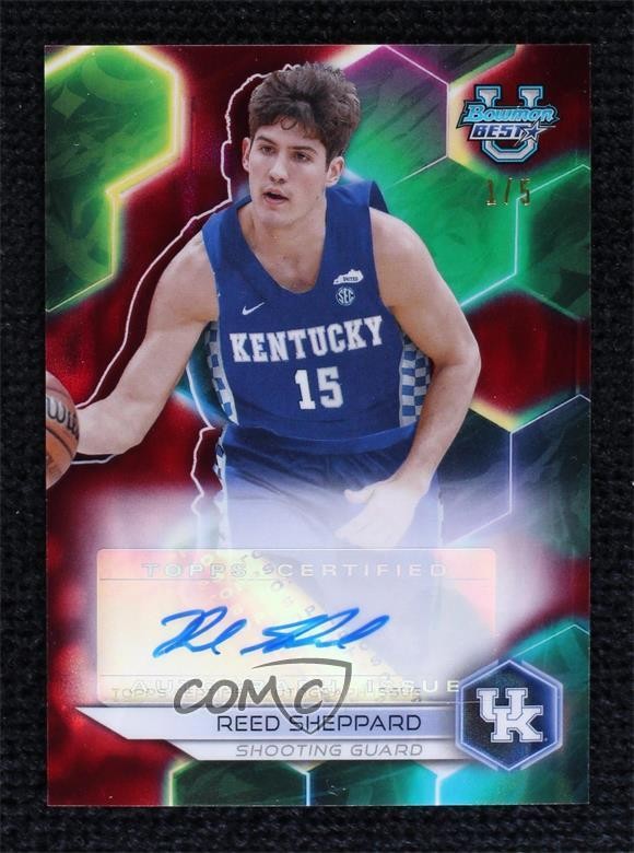 2023-24 Bowman U Best of Red Lava Refractor 1/5 Reed Sheppard #B23-RS Auto 1cc7