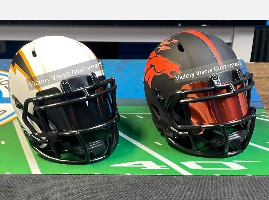 Chrome Mirror Mini Football Helmet Visors (*Flat Style*) FLEXIBLE & DURABLE