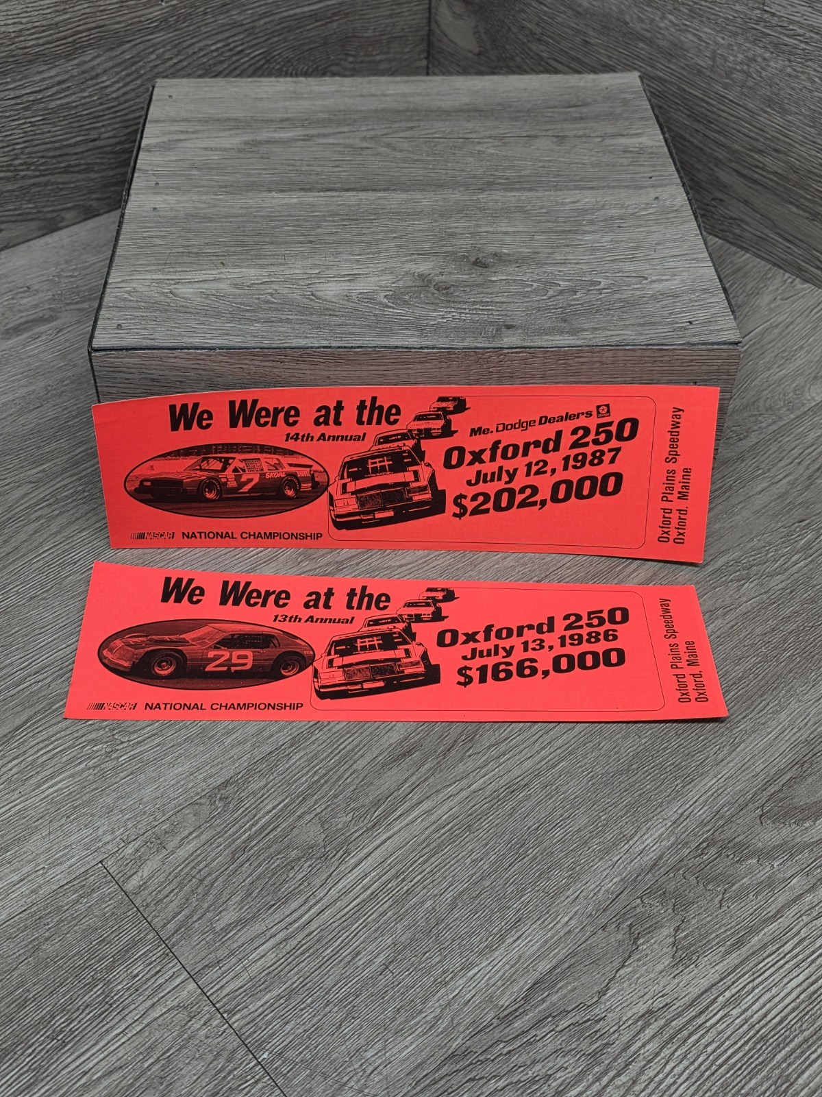1986 & 1987 Oxford Plains Speedway ME Oxford 250 Race Decals Dave Dion