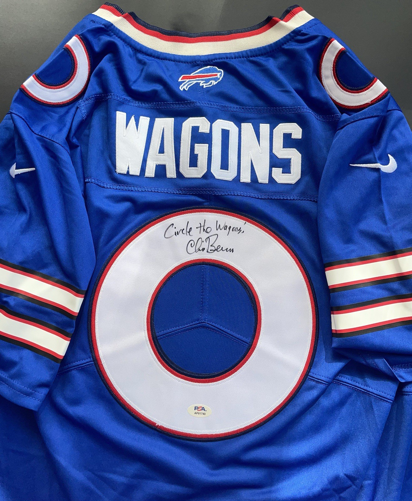 Chris Berman Signed Autographed Buffalo Bills Circle The Wagons Jersey Psa/Dna