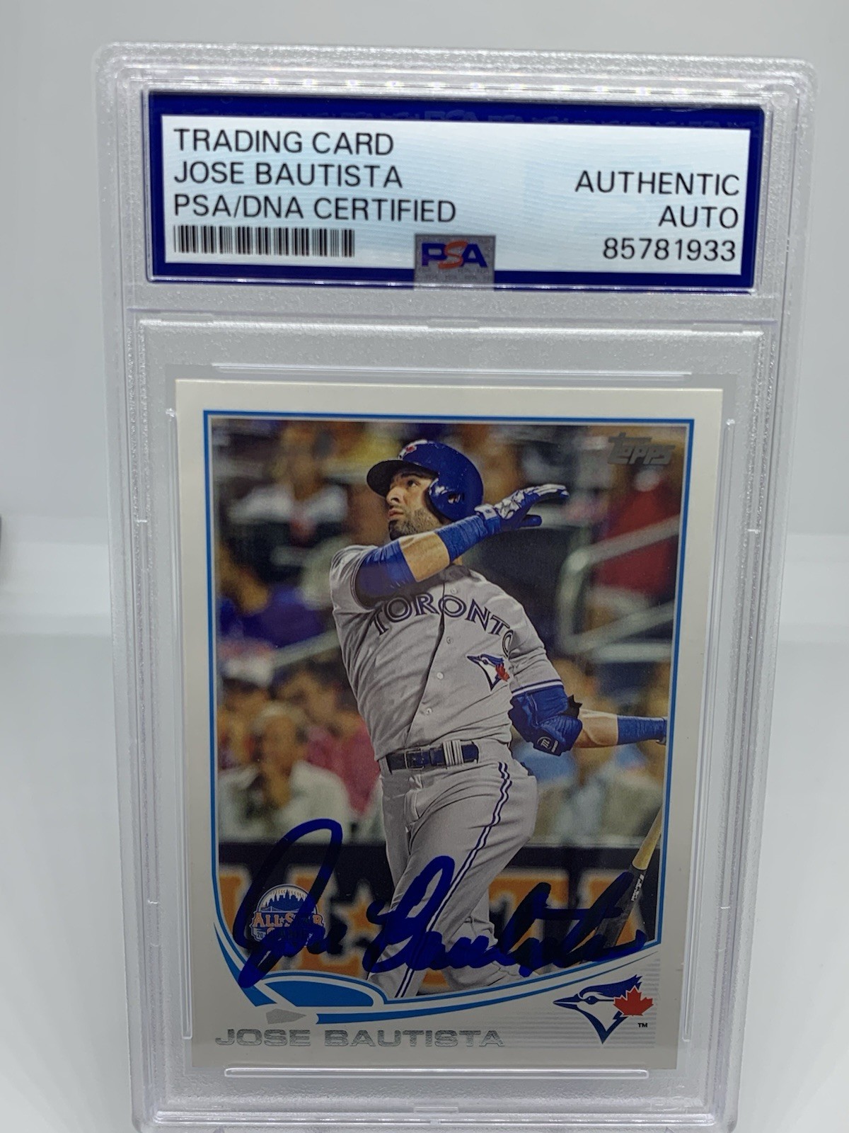 2013 Topps Update #US258 Jose Bautista Signed Autographed Blue Jays PSA SLAB ASG