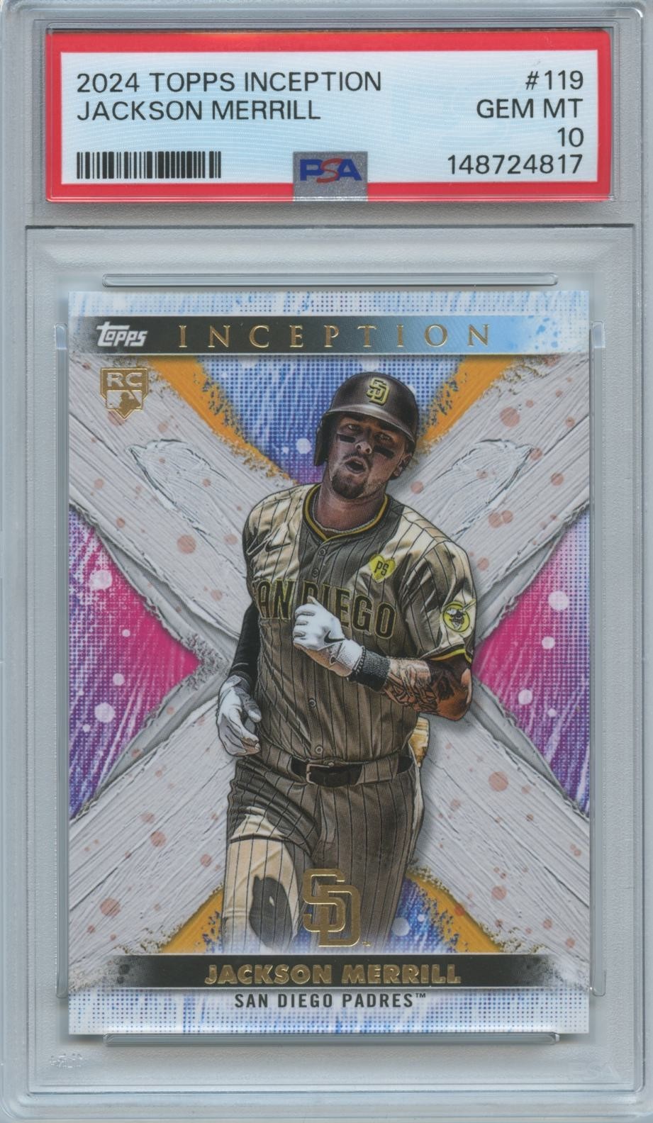 Jackson Merrill 2024 Topps Inception SSP SHORTPRINT Rookie RC SD Padres PSA 10