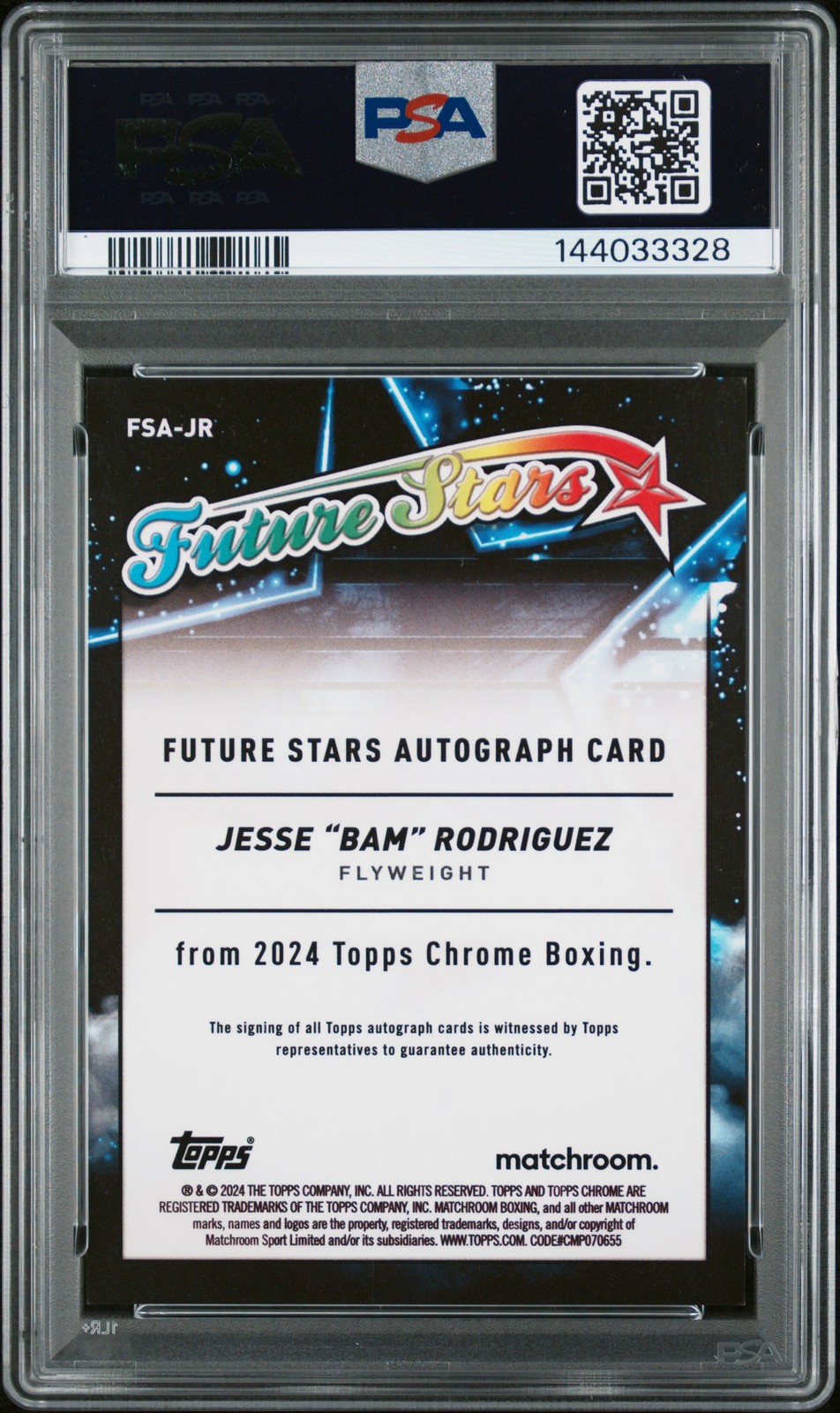 Jesse Rodriguez 2024 Topps Chrome Boxing Future Star Auto Gold /50 PSA 9 Auto 10