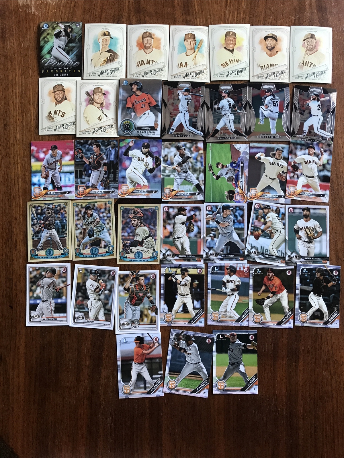 San Francisco Giants Cards Includes Posey, Bishop, Webb, Dubon Option #1