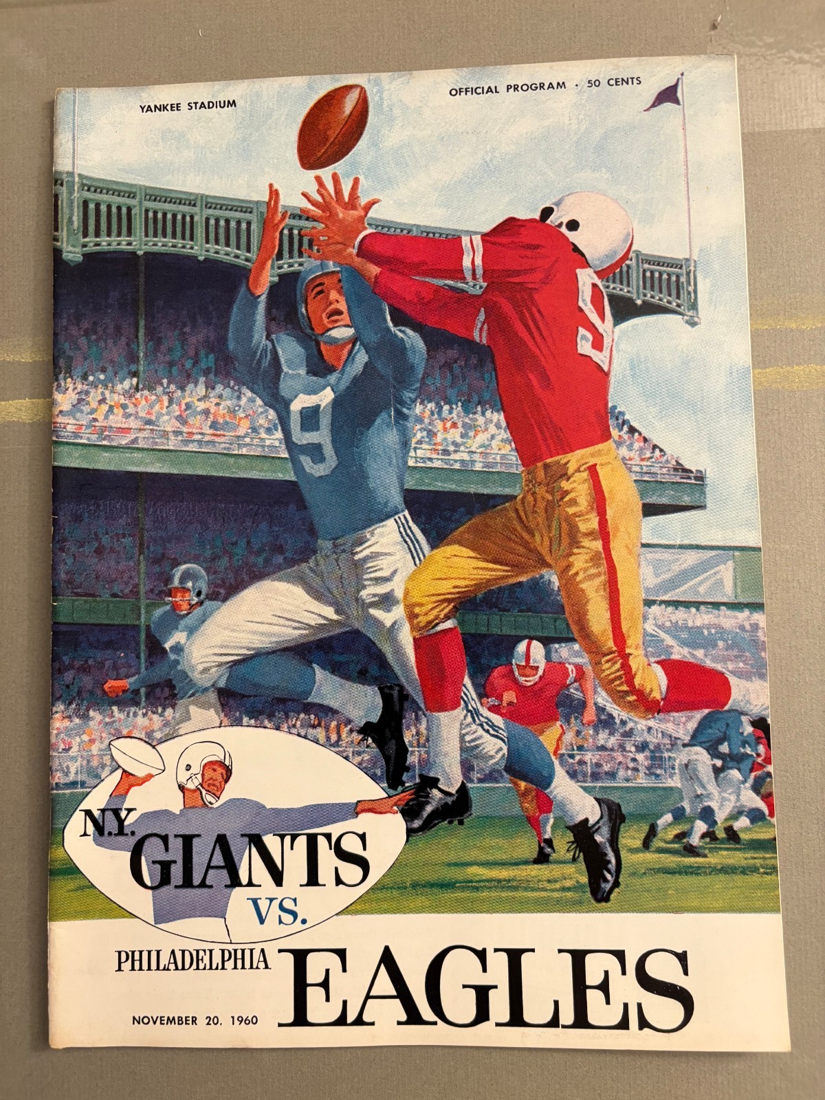 1960 (11/20) NY Giants vs Philadelphia Eagles Football Program; Bednarik Tackle